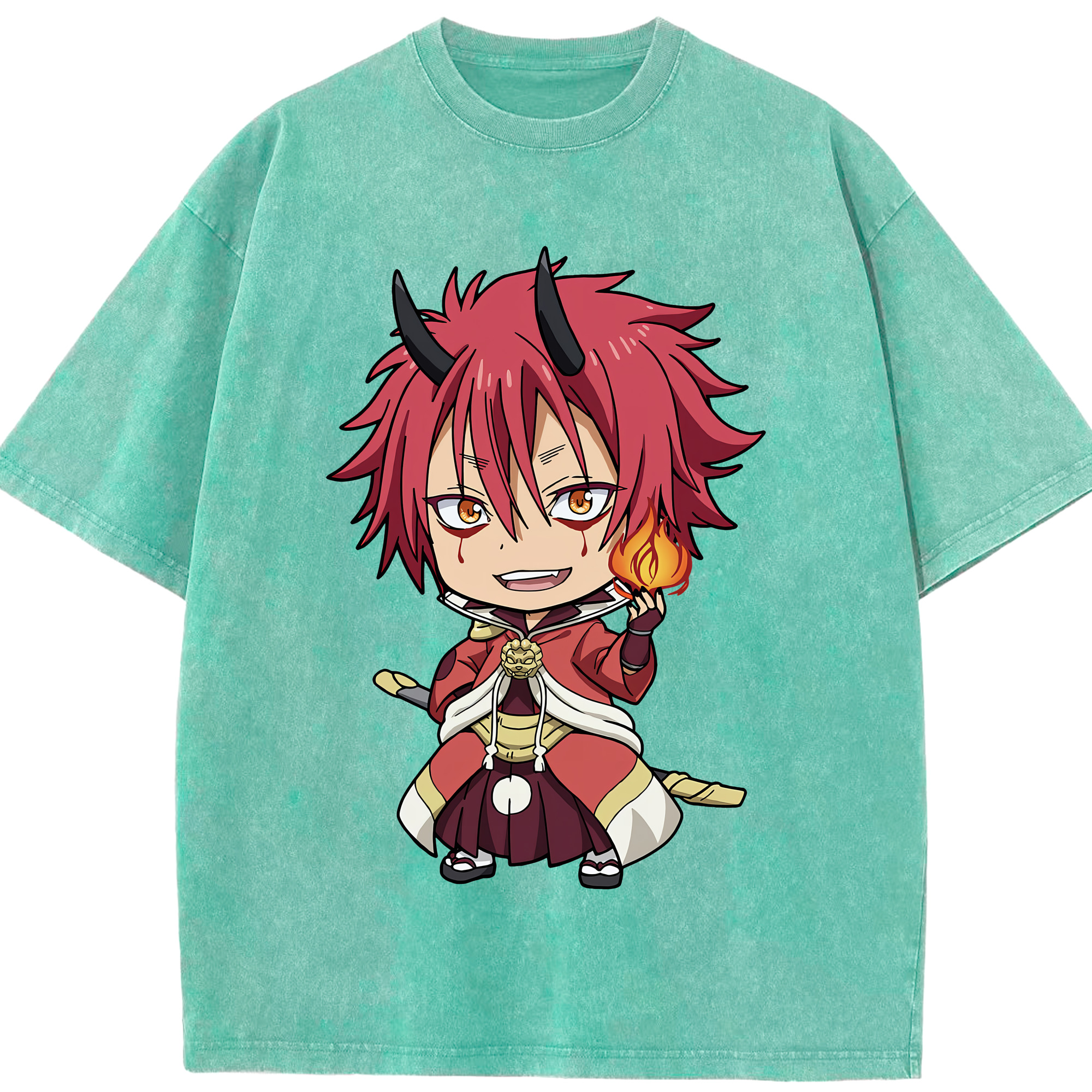 （画像用） 転スラ Regarding Reincarnated to Slime 綿100% ヴィンテージ風 半袖Tシャツ（フロントプリント）